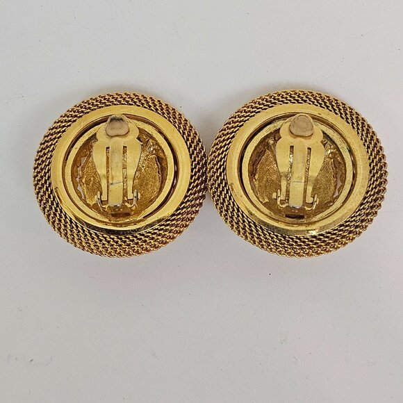 Anne Klein Vtg Lion Head Necklace Clip On Earring Set Gold Tone Statement Chunky - Picture 11 of 17